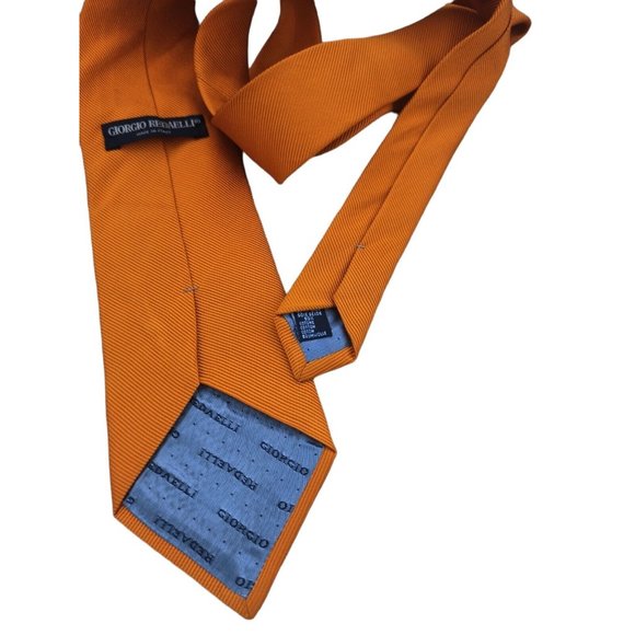 GIORGIO REDAELLI Solid Orange Silk Tie ITALY 60"-3.6" EX COND - Picture 5 of 7
